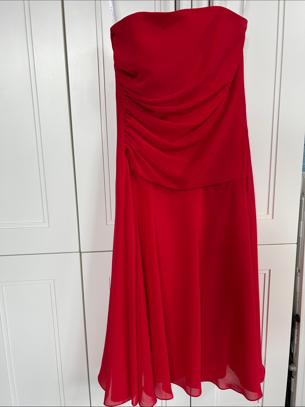 After Six Strapless Red Evening Dress
